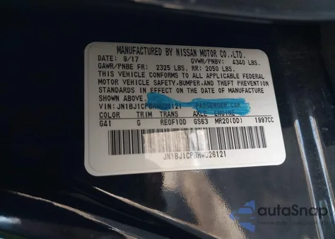 2017 Nissan Rogue Sport Sl из США, поврежденный, VIN JN1BJ1CP8HW026121